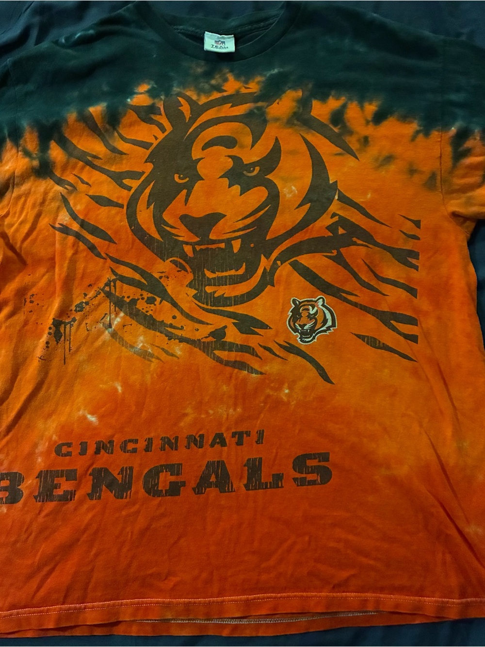 NFL Cincinnati Bengals Orange and Black Tie-Dye Graphic Tee